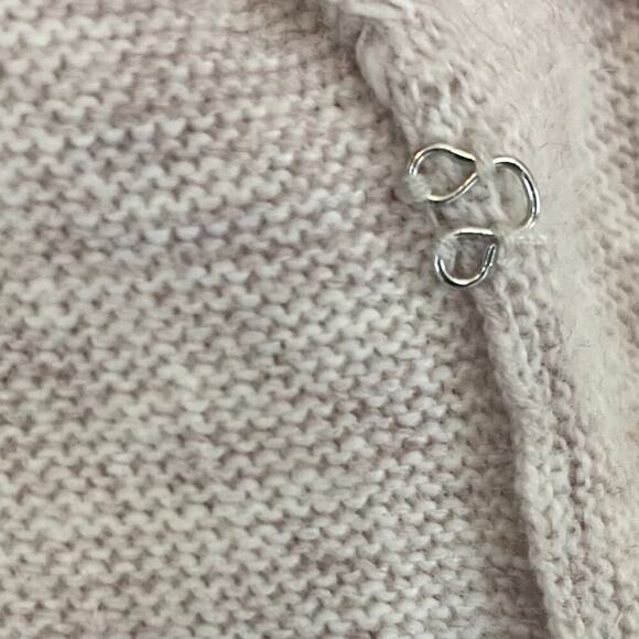 Zara Tan/Neutral Cotton/Angora Blend Long Sleeve Ruffle Open Cardigan Sweater S - Picture 10 of 12